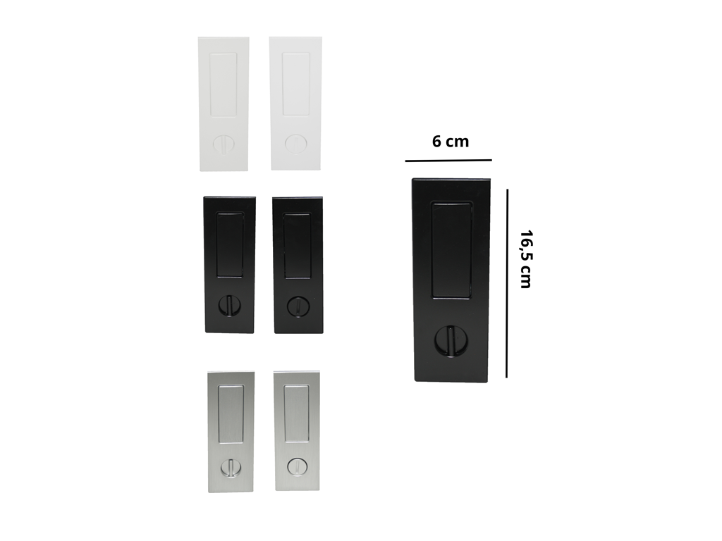 Maniglia Incasso Rettangolare Porta Scorrevole/Battente modello Duplex Nottolino Filo/Svasato Placchetta Copripresa varie finiture | Saletta - immagine 1